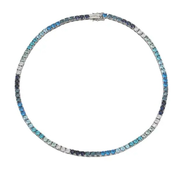 Kurt Geiger London Blue Ombré Tennis Necklace - Picture 2 of 7